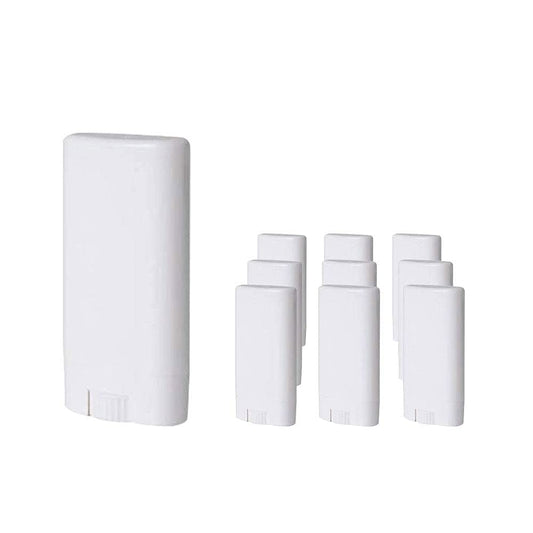 IMIROOTREE 15ML White Empty Plastic Oval Homemade Lip Balm Tubes Lipstick Tube Deodorant Tubes Containers 10PCS