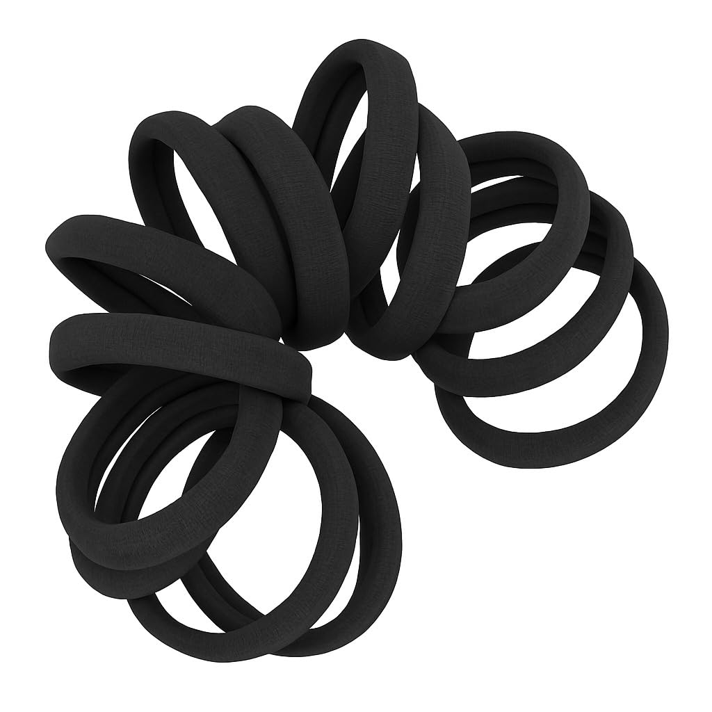 Cyndibands Seamless Hair Ties - Pink - Gentle Hair Ties No Damage, Standard Size 1.5 Inch, Soft And Stretchy Nylon Fabric Ponyta