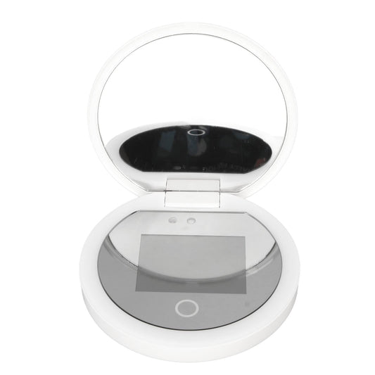 Zyyini Uv Mirror, 3.5 Inch Travel Compact Mirror With Uv Camera For Sunscreen Test, 2X Magnification Portable Lighted Mirror For