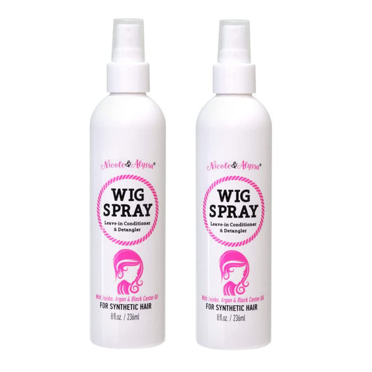 Nicole & Alyssa - Wig Spray For Synthetic Hair 8Oz - Leave-In Conditioner, Detangler, Moisturizer (Pack Of 2)