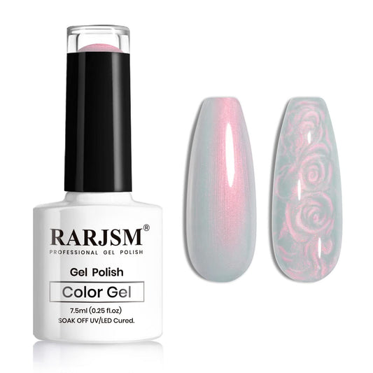Rarjsm Pearl Gel Nail Polish Blue Pearlescent Gel Polish Shell Glitter Red Shimmer Mermaid Iridescent Nail Gel Polish 7.5Ml Soak