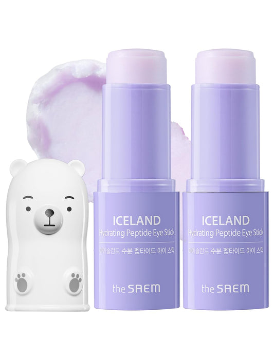Thesaem Iceland Hydrating Peptide Eye Stick 0.24Oz - Elasticity, Cooling, Moisturizing Eye Balm For Loose Skin - Under Eye Treat