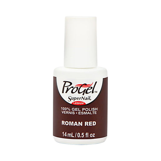 Supernail Gel Polish for Nails, Roman Red Shimmer, 0.5 Fluid Ounce