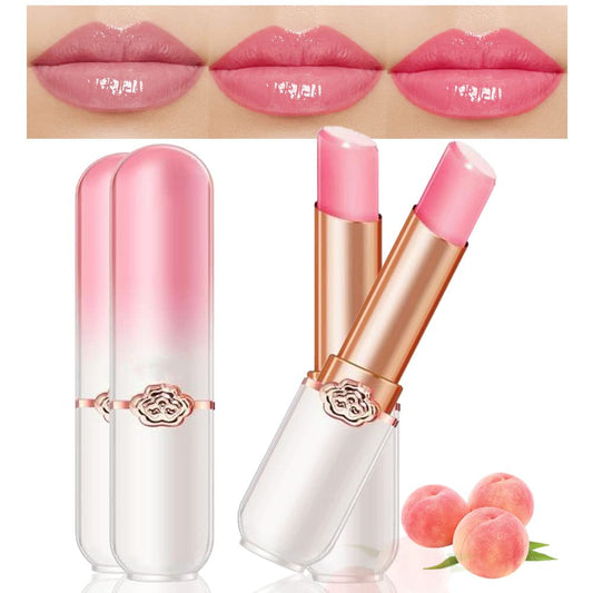 Evpct 2Pcs Peach Tinted Lip Balms Ph Lip Color Changing Lipstick Balm Stain Gift Set Queen For Women Girls Korean Mood Long Last