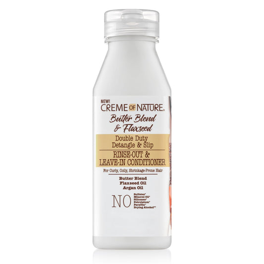 Creme Of Nature, Leave In Conditioner, Butter Blend, Argan Oil, Flaxseed Oil, Rinse-Out, Leave-In, 12 Oz