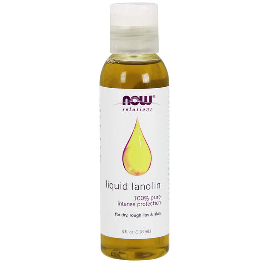 Now Solutions, Liquid Lanolin Pure, Intense Protection, Formulated For Dry Rough Lips And Skin, 4-Ounce