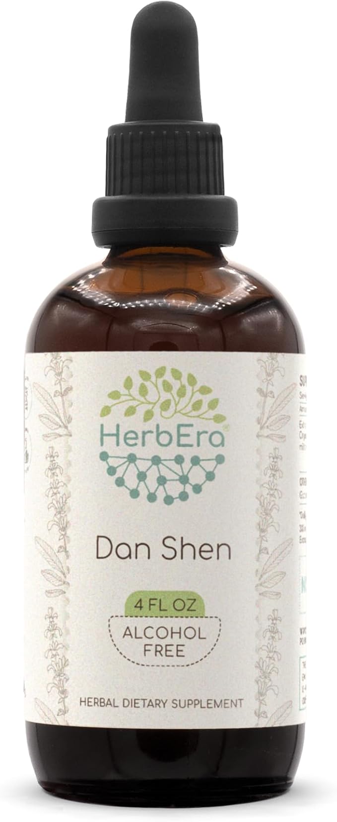Dan Shen B120 Alcohol-Free Herbal Extract Tincture, Concentrated Liquid Drops Natural Red Sage (Danshen, Salvia Miltiorrhiza) Dried Root (4 fl oz)