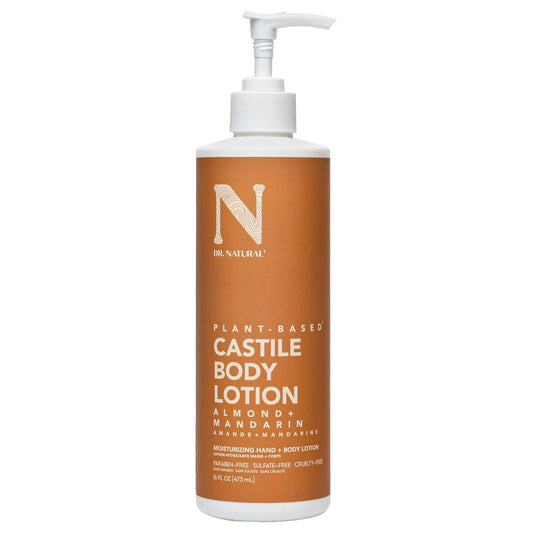 Dr. Natural Castile Body Lotion, Almond, 16 Oz - Plant-Based - Paraben-Free, Sulfate-Free, Cruelty-Free - Made With Organic Shea