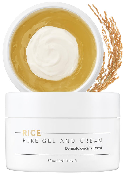 Thankyou Farmer Rice Pure Gel And Cream, Nourishing Exclusive Korean Rice Extract, Dermatologist Tested, Ceramide, Korean Moistu