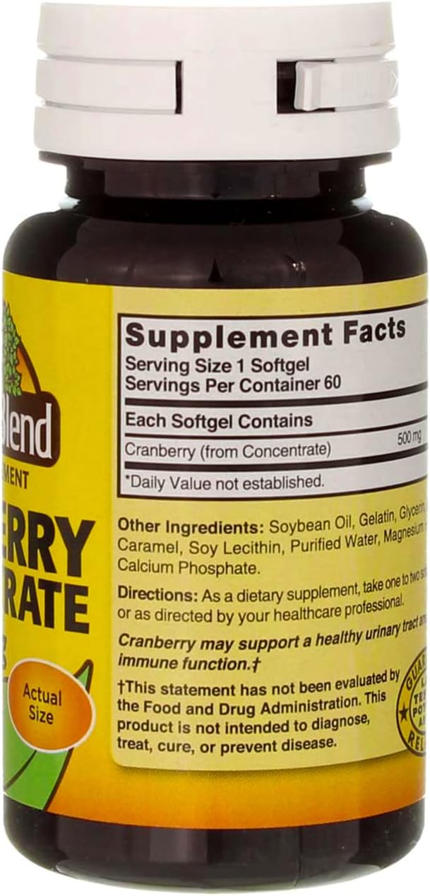 Nature's Blend Cranberry Concentrate 500 mg Soft Gels - 60 ct, Pack of 2