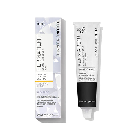 Ion Permanent Creme Hair Color 10G Lightest Golden Blonde, Vegan, Cruelty Free, Gray Coverage, 2.05 Oz