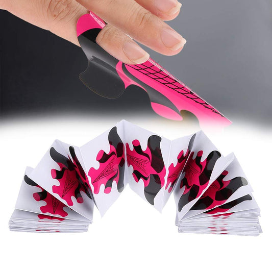 Rotekt 100Pcs Nail Forms For Nail Extension Uv Builder Gel Paper Tray Nail Art Accessories