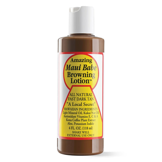 Maui Babe Browning Lotion - Natural Hawaiian Tan Accelerator with Vitamins & Antioxidants - Moisturizing Formula for All Skin Ty