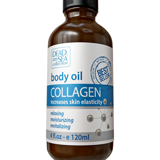 Dead Sea Collection Body Oil for Dry Skin - Collagen & Vitamin E Moisturizing Oil - Anti-Aging and Skin Elasticity Support - (4