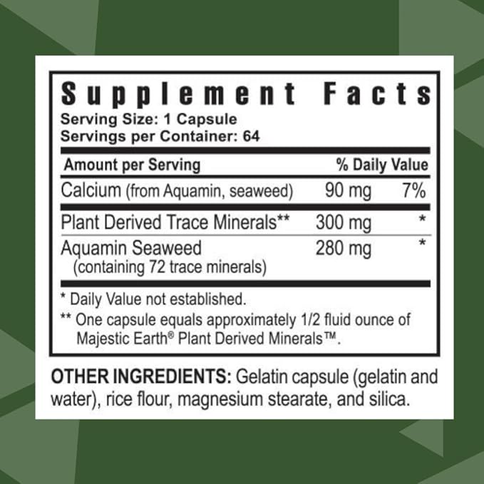 Youngevity Ultimate Mineral Caps™ - 70+ Essential Full Spectrum Trace Minerals - Nutrient-Dense, Derived from Humic & Aquamin Seaweed (64 Capsule)