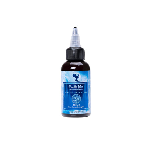 Camille Rose Black Castor Oil & Chebe Repair, Pure Hair Strengthening Oil For Shine, Growth & Strength, For All Hair Types, 2 Fl