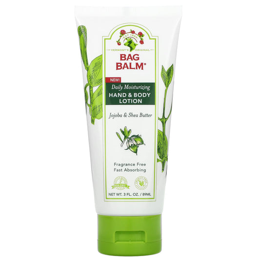 Bag Balm, Daily Moisturizing Hand & Body Lotion, Fragrance Free, 3 Fl Oz (89 Ml)