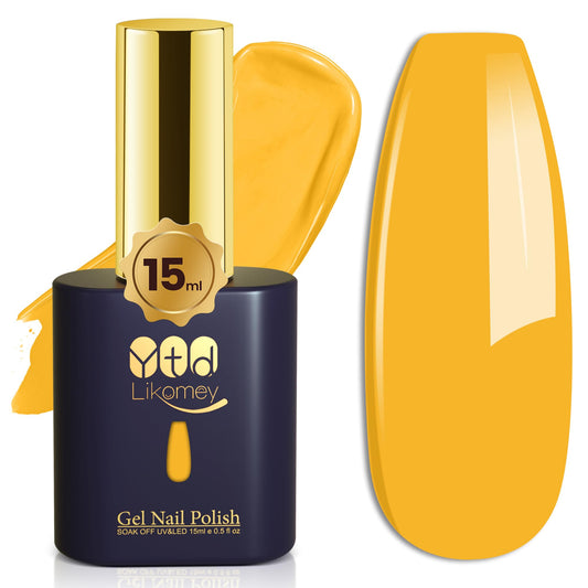 Ytd Likomey Gel Nail Polish,15Ml Lemon Yellow Uv Nails Gel,Salon Home Diy Nail Art Manicure And Pedicure Mustard Yellow Gel Varn