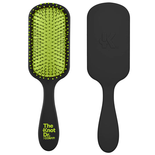 The Knot Dr. For Conair Hair Brush, Wet And Dry Detangler With Storage Case, Removes Knots And Tangles, For All Hair Types, Gree