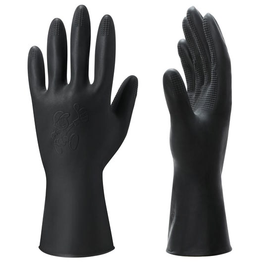 Thxtoms 3 Pairs Hair Dye Gloves, Reusable Professional Hair Color Rubber Gloves For Home And Salon Black,Medium