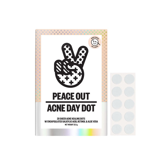 Peace Out Skincare Acne Day Dot. 6-Hour Fast Acting Sheer Hydrocolloid Pimple Patches With Salicylic Acid, Ultra-Thin, Virtually