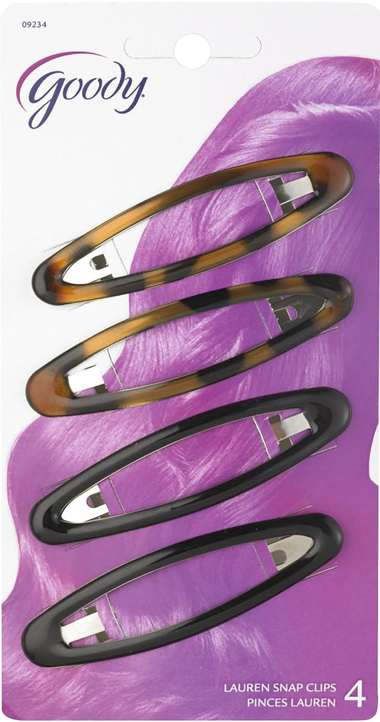 Goody Classics Big Oval Epoxy Contour Hair Clips (Pack Of 3)