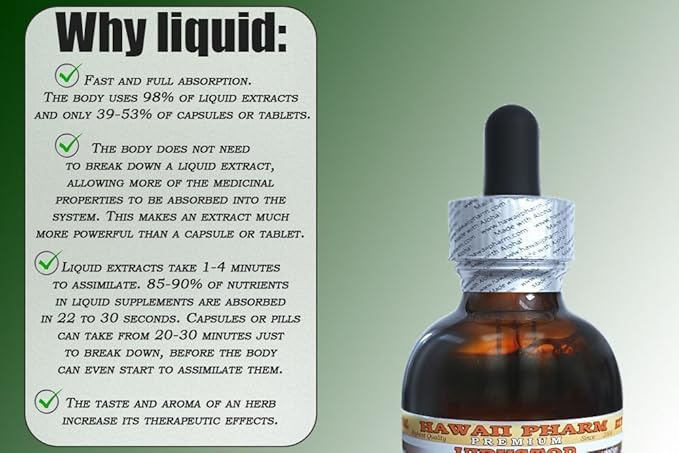 Saw Palmetto Alcohol-Free Liquid Extract, Organic Saw Palmetto (Serenoa Repens) Dried Berry Glycerite Natural Herbal Supplement, Hawaii Pharm, USA 2x2 fl.oz