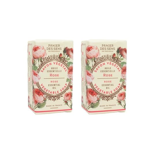 Panier Des Sens - Rose Bar Soap - Moisturizing Gentle Scented Soap Bar - Natural Soap With Sweet Almond - 97% Natural Ingredient