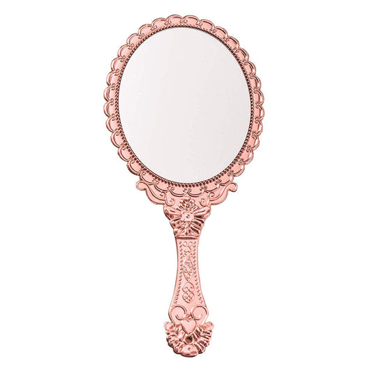 Yangshine Handheld Mirror With Handle, Makeup Compact Travel Hand Mirrors Mini Vintage Make Up Hand Held Mirror Oval Purse Packe