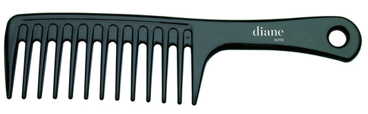 Diane Extra Wide Tooth Shampoo Comb - Ionic, Anti-Static Detangler Tool, Use on Wet or Damp Hair for Women, Men, Black, 9.75 Inc