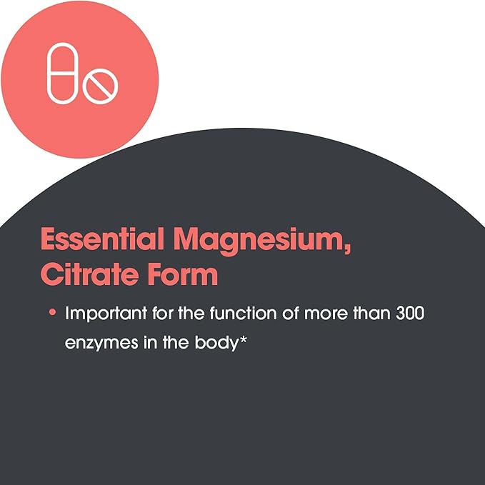 Allergy Research Group Magnesium Citrate Dietary Supplement - Bone & Stress Support, Well-Absorbed, Hypoallergenic, Vegetarian Capsules - 90 Count