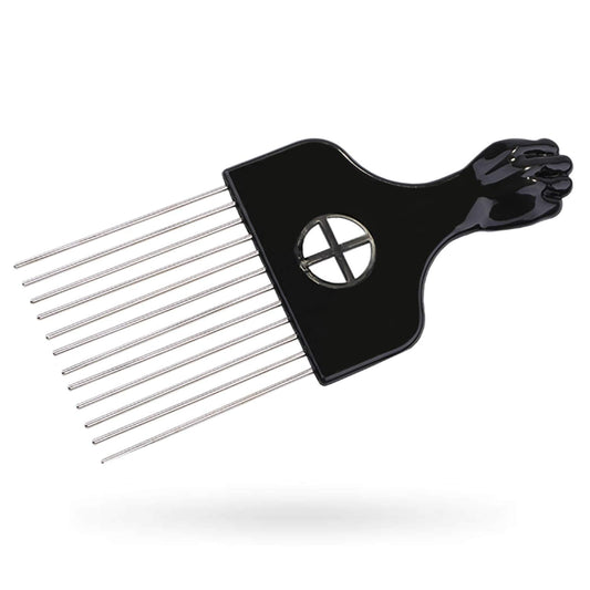 Afro Pick, Hair Pick, Metal Pick Comb, Detangle Wig Braid Hair Styling Comb, Hair Comb Pick (1 Pack)