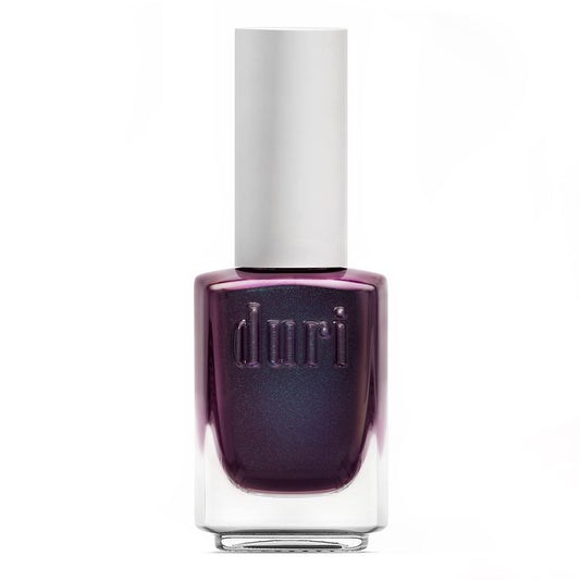 Duri Nail Polish, 632 Currant Temper, Burgundy Teal Metallic Glitter Shimmer, Semi Sheer Coverage, Quick Drying, 0.45 Fl Oz Cosm