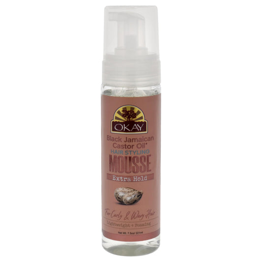 Okay Black Jamaican Castor Oil Styling Mousse For Unisex - 7.5 Oz Mousse