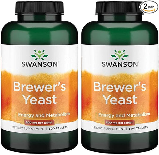Swanson Brewer's Yeast - B Complex Vitamin Formula (500mg, 500 Tablets) (2 Pack)