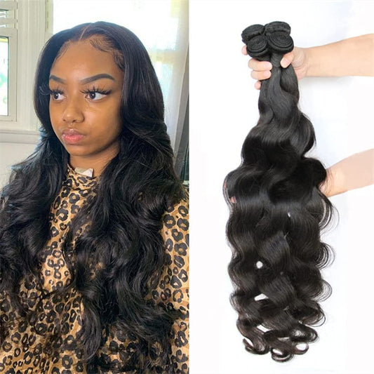 Yisea 12A Body Wave Bundles Human Hair 4 Bundles (18 16 14 12 Inches) Brazilian Virgin Human Hair Body Wave Bundles Natural Colo