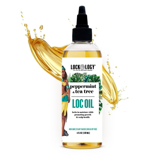 Loc Oil For Dreads, Peppermint Tea Tree Oil For Locs, Natural Oil For Dreads Black Owned & Dreadlock Hair Products