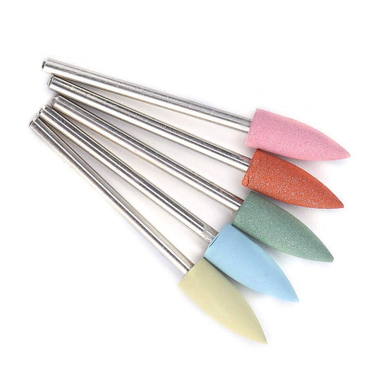 Rubber Burr,Nail Drill Bit Silicone,Olisher Silicone Green For Nails,Russian Manicure Drill Bits,Silicone Nail Bit 5Pcs Set Rubb