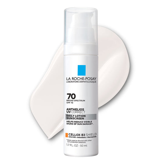 La Roche-Posay Anthelios Uv Correct Sunscreen Moisturizer Spf 70, Daily Anti-Aging Face Moisturizer With Niacinamide To Even Ski