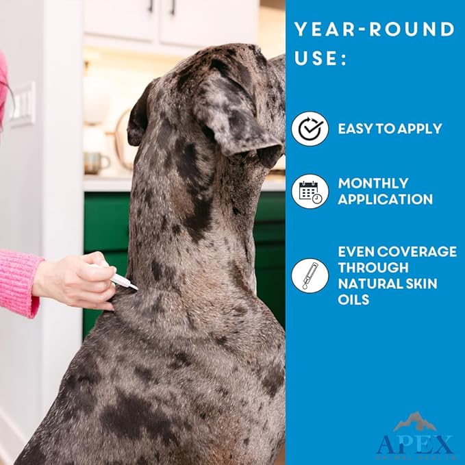 Apex Plus Flea and Tick Prevention for Dogs | Medium (23-44 lbs) | 3-Month Supply | Dog Flea and Tick Treatment | 24-Hour Activation, Waterproof, 30-Day Protection