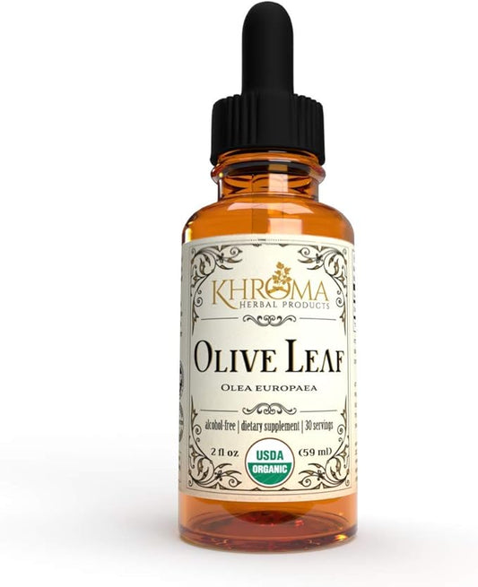 Organic Olive Leaf - 2 oz Liquid in a Glass Bottle - 30 Servings