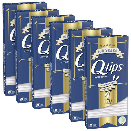 Q-Tips Cotton Swabs, Original 100% Cotton Swab Sticks With Soft Cotton Tips, Household Cleaning, Beauty & Personal Care, 170 Cou