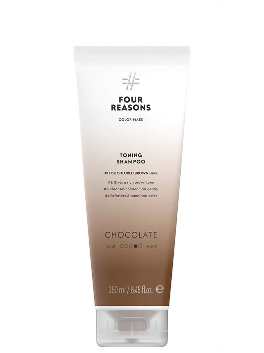 FOUR REASONS Hair Color Shampoo (8 Colors) - Sulfate Free Rich Brown Hair Toner - Color Depositing Shampoo for Color Treated Hai