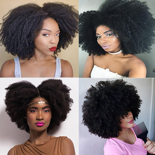 Saga Queen Brazilian Afro Kinky Curly Clip In Hair Extensions 9Pcs 20Clips 120G/Pck Brazilian Virgin Remy Human Hair Afro Clip I