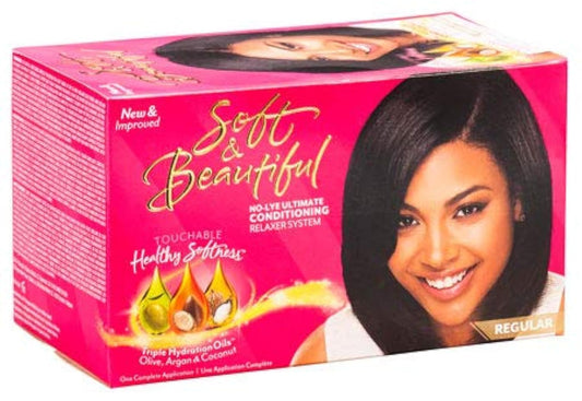 Soft & beautiful, ultimate protection, no-lye crme relaxer system, regular, 1 application