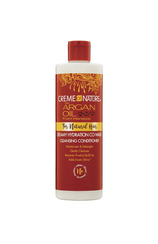 Creme Of Nature, Argan Oil Hair Conditioner, Creamy Hydration Co-Wash Cleansing Conditioner, 12 Fl Oz
