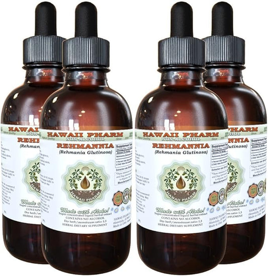 Rehmannia Alcohol-Free Liquid Extract, Organic Rehmannia (Rehmania Glutinosa) Dried Root Glycerite Natural Herbal Supplement, Hawaii Pharm, USA 4x4 fl.oz