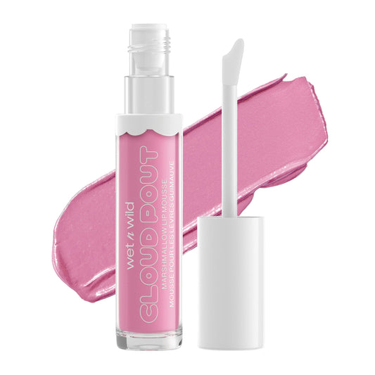 Wet N Wild Liquid Lipstick Cloud Pout Marshmallow, Pink Cotton Candy Skies | Matte Lip Cream Mousse | Argan Oil | Vitamin E