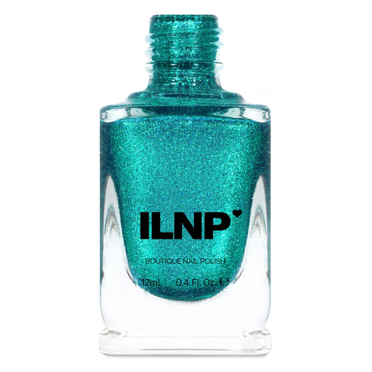 Ilnp No Days Off - Stunning Teal Holographic Nail Polish