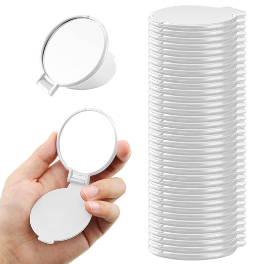 Yalikop Round Mirror Compact Mirror Mini Folding Mirror Portable Round Mirror Makeup Mirror For Women Girls Travel Daily Use (Wh